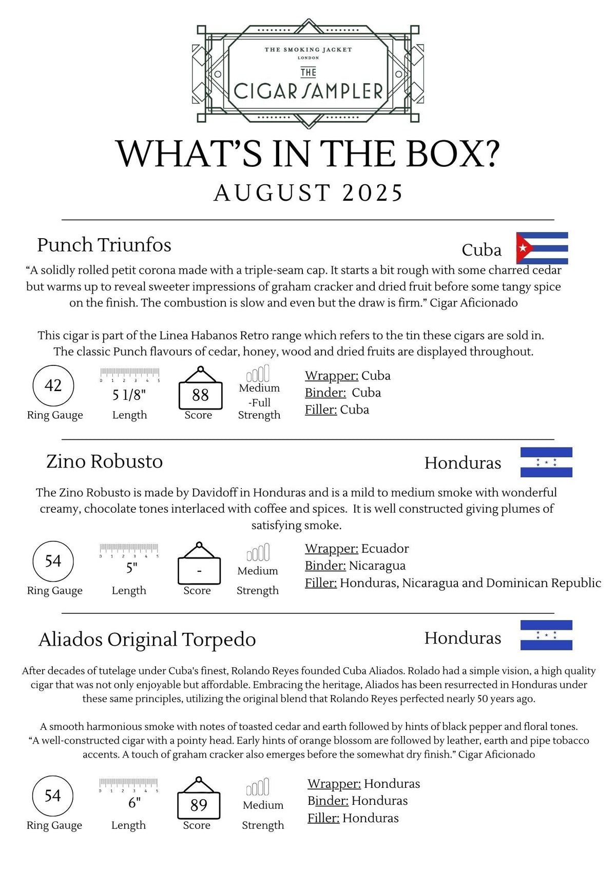 August 2025 Cigar Sampler of the Month - Cigars - The Smoking Jacket