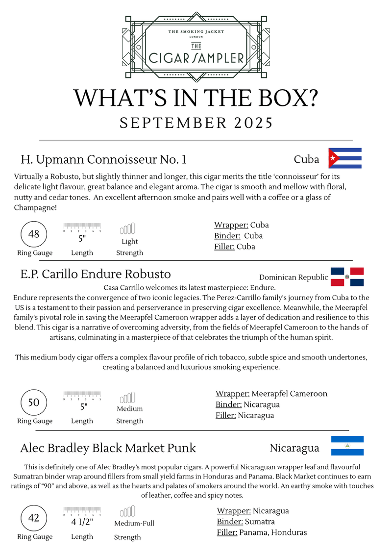 Cigar Sampler of the Month | September 2025 - Cigars - The Smoking Jacket