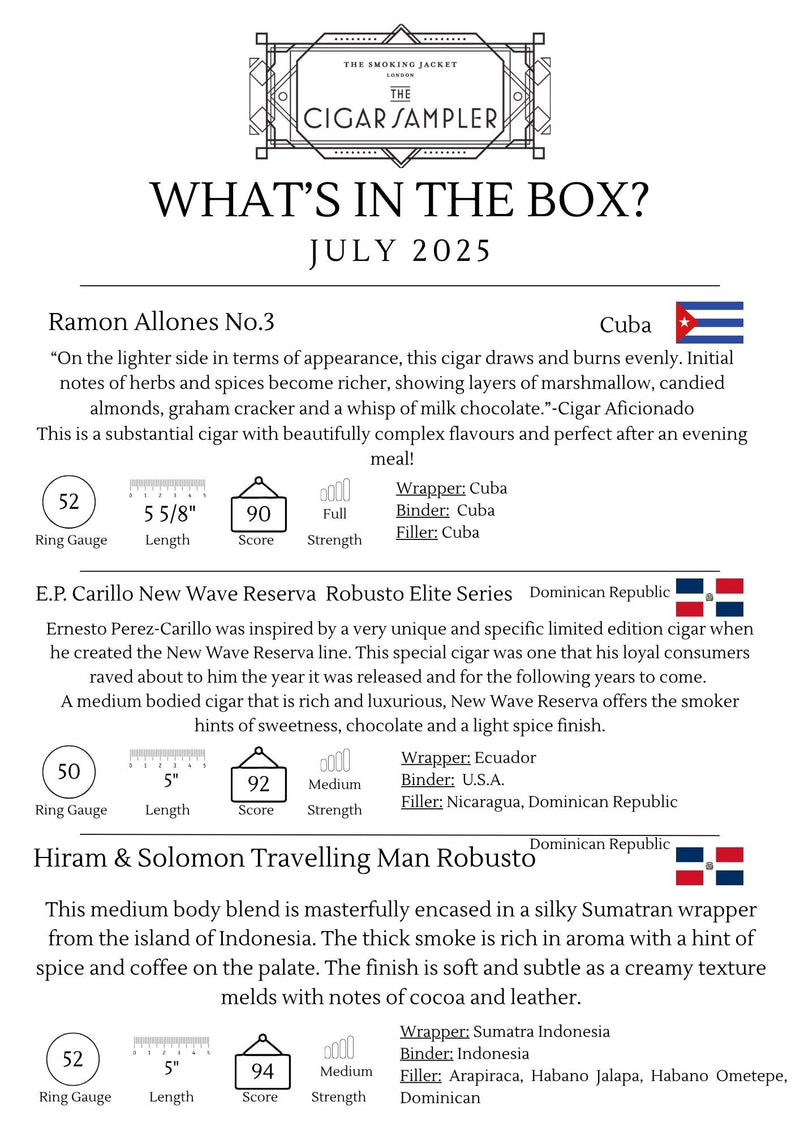 July 2025 Cigar Sampler of the Month - Cigar - The Smoking Jacket