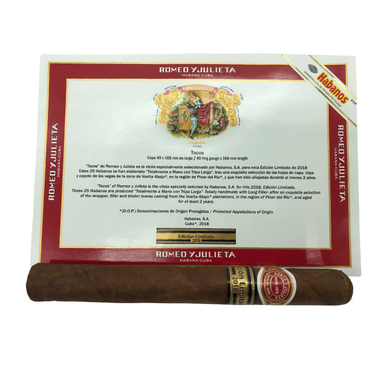 Romeo y Julieta Tacos Limited Edition 2018 - 1 single