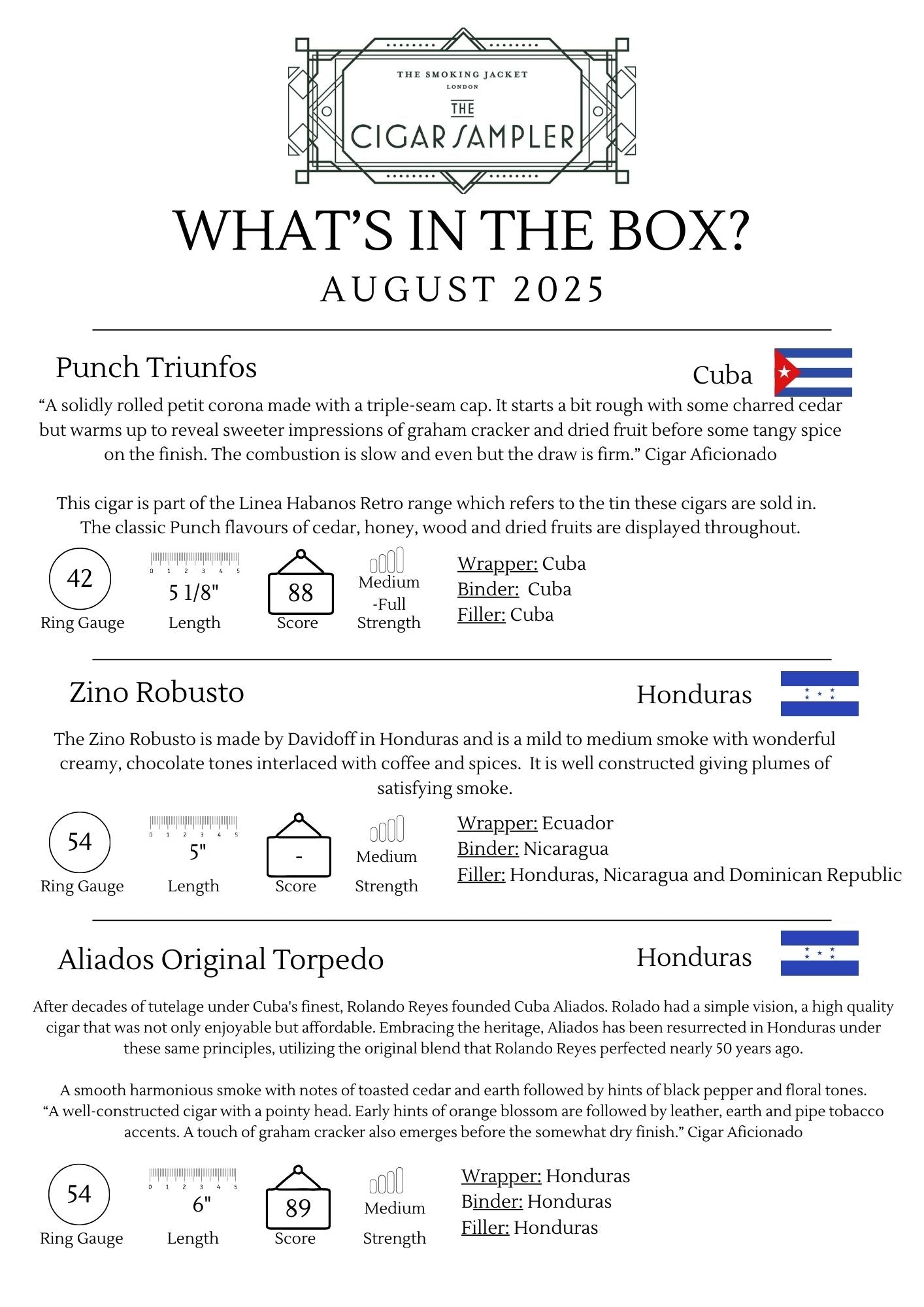 August 2025 Cigar Sampler of the Month - Cigars - The Smoking Jacket