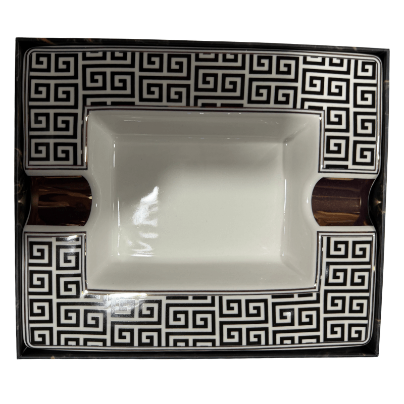 Chequered Design 2 Position Cigar Ashtray - Ashtray - The Smoking Jacket
