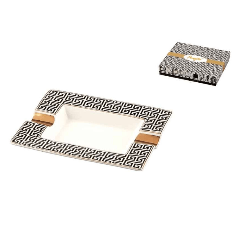 Chequered Design 2 Position Cigar Ashtray - Ashtray - The Smoking Jacket