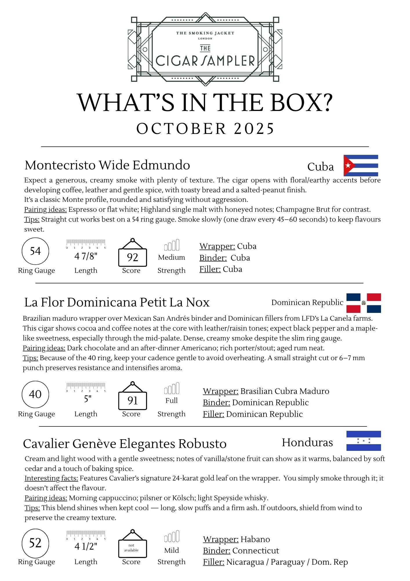 Cigar Sampler of the Month | October 2025 - Cigars - The Smoking Jacket