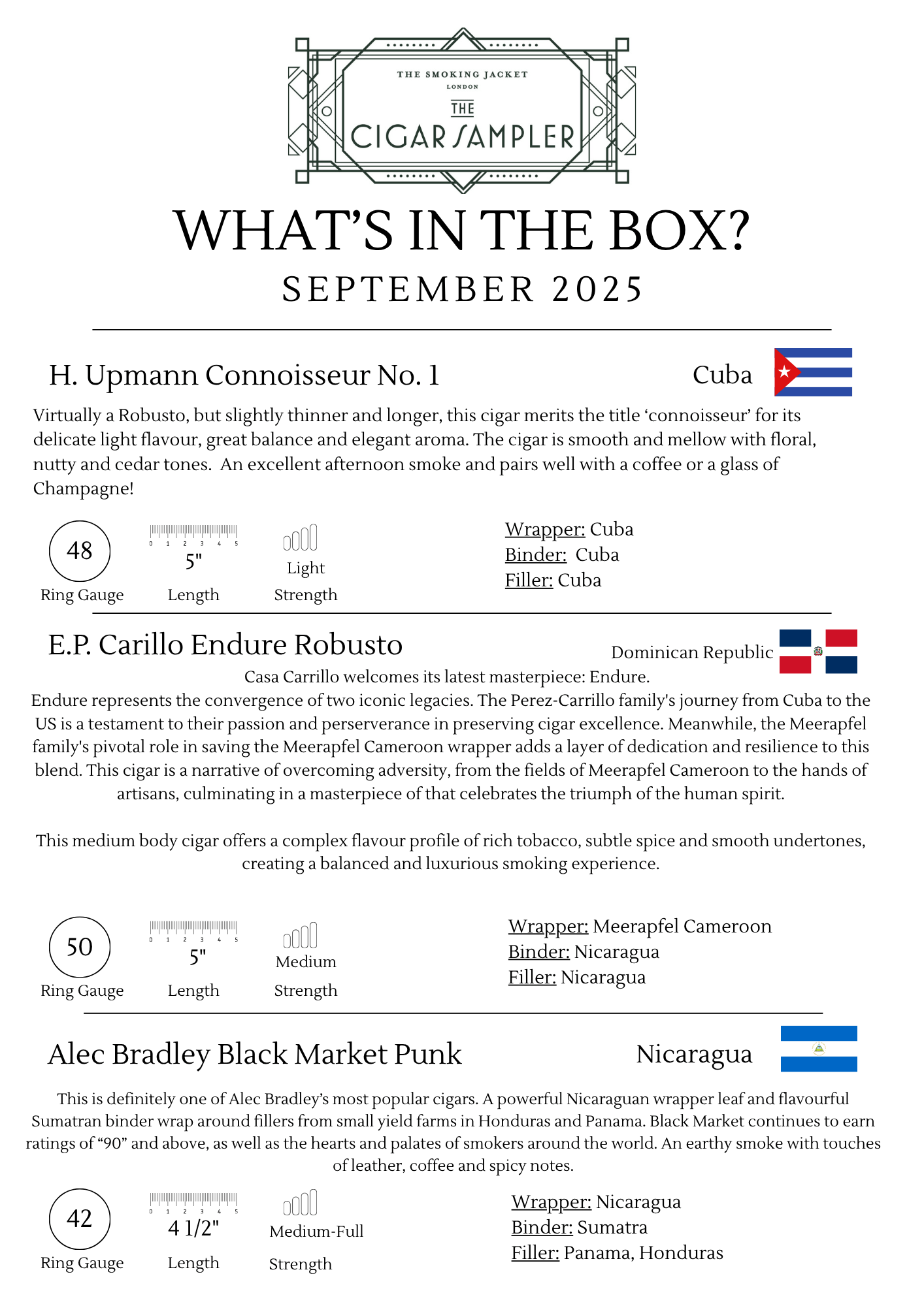 Cigar Sampler of the Month | September 2025 - Cigars - The Smoking Jacket