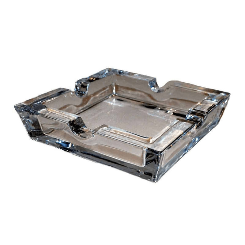 Clear Glass 4 Position Cigar Ashtray - The Smoking Jacket