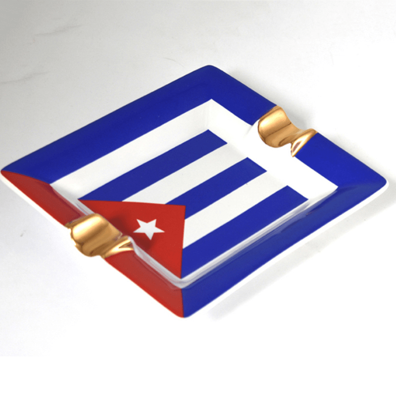 Cuban Flag 2 Position Cigar Ashtray - Ashtray - The Smoking Jacket